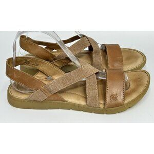 Born Shoes Atiana Women's Sandals Size 9M Tan Brown Leather Boho Comfort Strappy